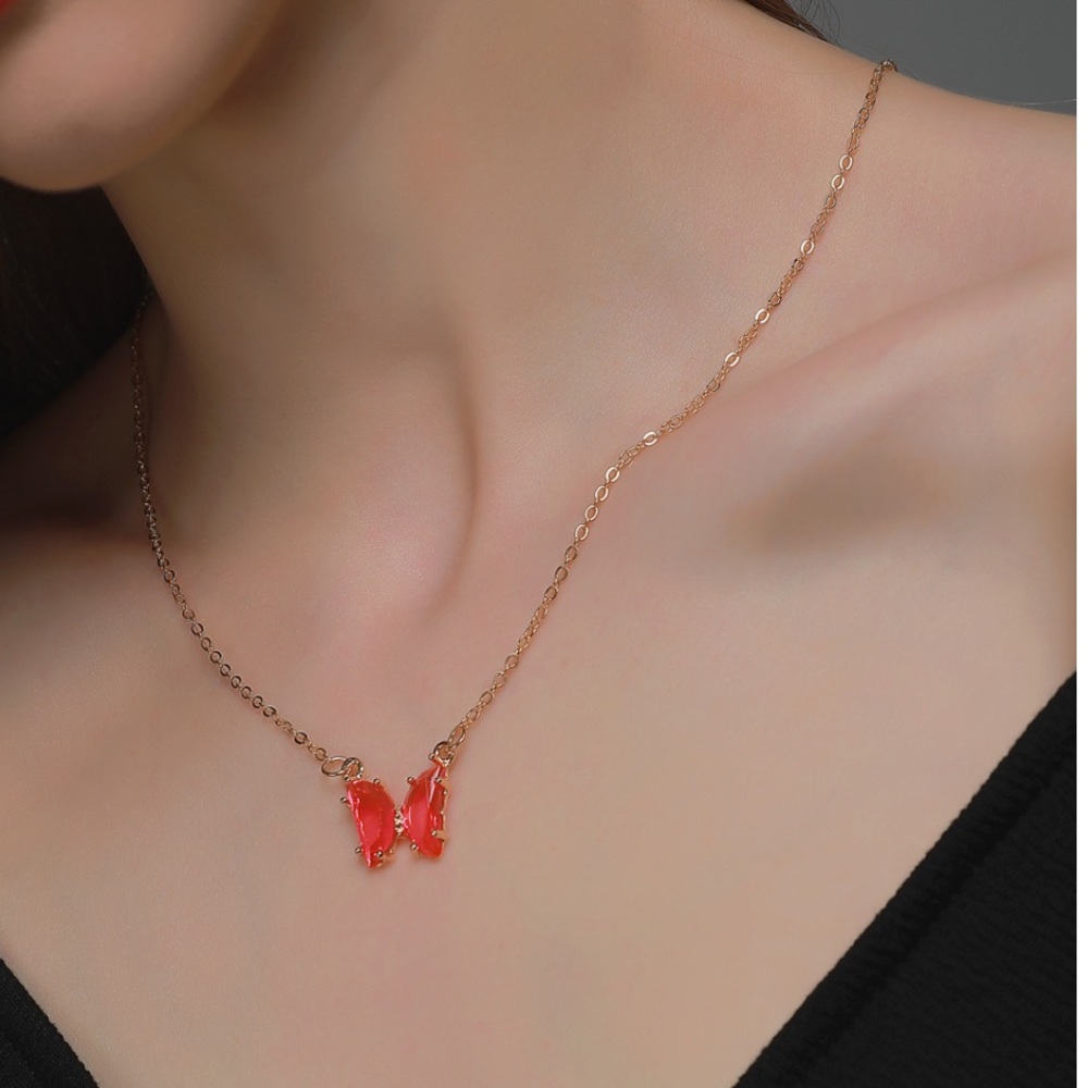 7/ $35 Trendy Transparent Butterfly Necklace